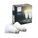 Philips Hue Pack de 2 ampoules connectées White Ambiance E27 - Fonctionne avec Alexa