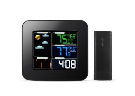 Kidsidol Station Météo Multifonctionnel, Intérieure et Extérieure sans Fil Connectée, Température et Hygromètre Thermomètre, 