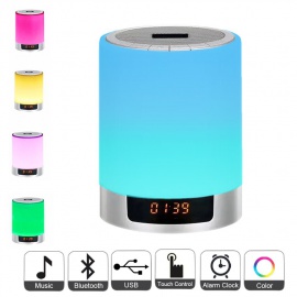 Lumières de nuit Bluetooth haut-parleur, lampe de chevet Touch Control réveil couleur LED couleur changeant de haut-parleur s
