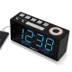 iTOMA Radio Réveil avec Radio FM numérique, Bluetooth, Double Alarme, réglage Automatique de lheure, Port de Charge USB, ent