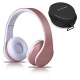 Casque Bluetooth Sans fil, Wireless Headphones Stéréo On Ear Pliable Casque 4 en 1 avec Micro Support FM Radio TF SD pour Tél