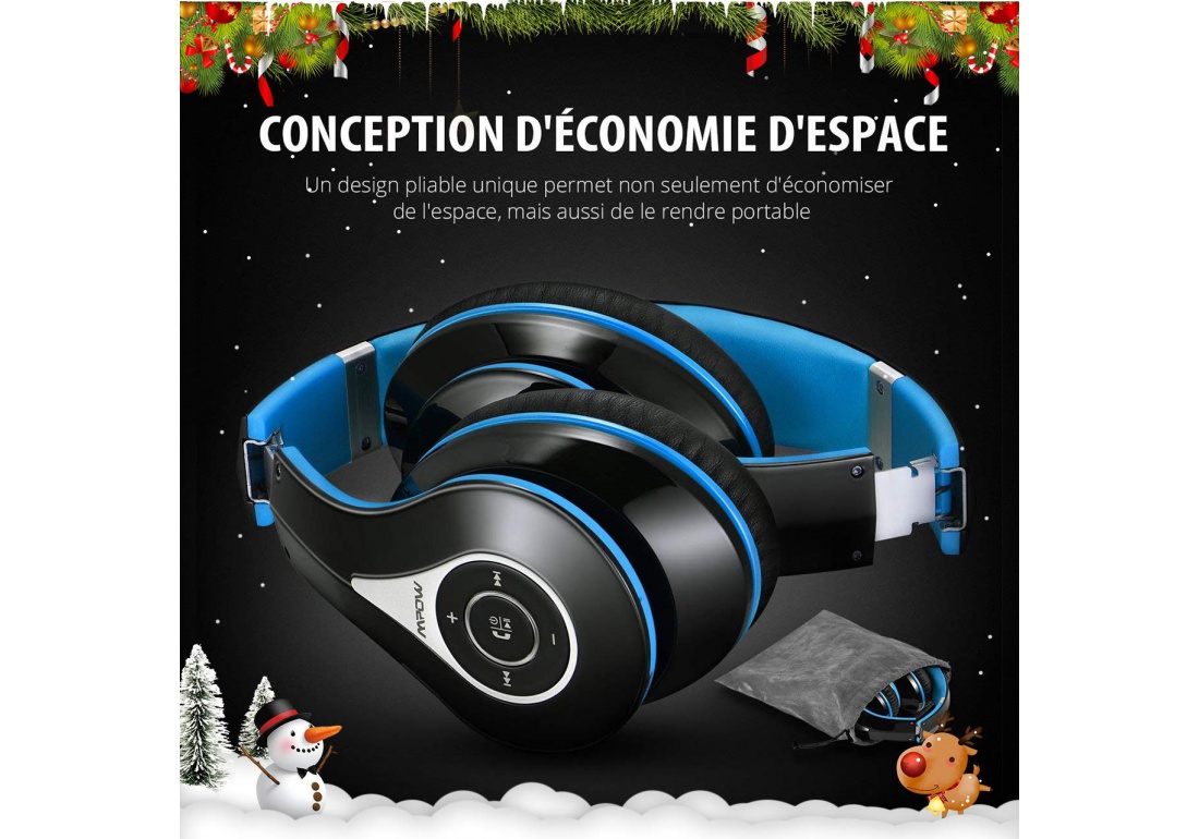 Mpow Casque Bluetooth sans Fil Casque Audio Micro Intégrée