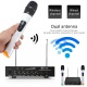 Microphone Sans Fil, EIVOTOR Micro Professionnel Portable 2 Micro Sans Fil à Main + 1 Récepteur Set VHF pour Karaoké, Fête, C