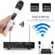 Microphone Sans Fil, EIVOTOR Micro Professionnel Portable 2 Micro Sans Fil à Main + 1 Récepteur Set VHF pour Karaoké, Fête, C