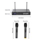 Karaoke Micro sans fil Bluetooth 4.1, LESHP S9-UHF Microphone sans fil Professionnel Système Karaoké Portable avec 2 Micropho