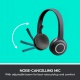 Logitech Wireless Headset H600 Micro-casque sans-fil à filtrage de bruit Noir pour PC et MAC
