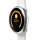 MyKronoz ZeRound2 Smartwatch avec écran couleur tactile, microphone et haut-parleur intégré – Argenté / Blanc