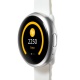 MyKronoz ZeRound2 Smartwatch avec écran couleur tactile, microphone et haut-parleur intégré – Argenté / Blanc