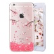 Ukayfe Coque en Silicone Fleurs de Cerisier Roses Etui de Protection Paillette Bling Diamant Strass Brillante Housse Souple C