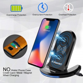 Chargeur sans Fil, ELEGIANT Chargeur à Induction Pliable Station de Rechargement Rapide pour IPhone 8 /8 plus /X Samsung Gala