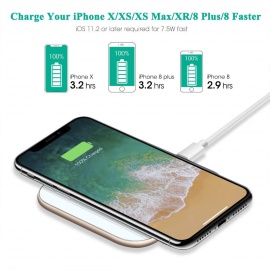 Chargeur sans fil à Induction iPhone X 8 Plus 8 [USB C] 7.5W