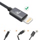 Rampow RAMPOW03 [MFI certifié Apple] Câble Lightning vers USB en Fibre de Nylon Tressé - Chargeur iPhone - Gris Sidéral 1M [N