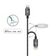 Rampow RAMPOW03 [MFI certifié Apple] Câble Lightning vers USB en Fibre de Nylon Tressé - Chargeur iPhone - Gris Sidéral 1M [N