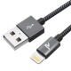 Rampow RAMPOW03 [MFI certifié Apple] Câble Lightning vers USB en Fibre de Nylon Tressé - Chargeur iPhone - Gris Sidéral 1M [N