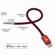 Rampow RAMPOW07 - [MFI certifié Apple] Câble Lightning vers USB en Fibre de Nylon Tressé - Chargeur iPhone - Rouge 1m/3.3ft [