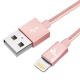 Rampow RAMPOW07 - [MFI certifié Apple] Câble Lightning vers USB en Fibre de Nylon Tressé - Chargeur iPhone - Rouge 1m/3.3ft [