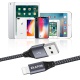 Câble Phone, ZKAPOR [Lot de 3, 1m 2m 3m] Câble Chargeur vers USB en Nylon Tressé pour Phone 8/ 8Plus/ 7/ 7Plus/ 6s/ 6sPlus/ 6