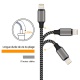 Cable iPhone chargeur iphone USB -  Pack de 3, 1m+2m+3m  en Nylon Tressé avec Connecteur en Aluminium pour iPhone X/XS/XR/8/7