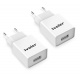 iVoler [Lot de 2] Original Set 2en1: Chargeur Slim Version Adaptateur 1A + Câble USB de Charge  1m , pour iPhone, iPad, Andro