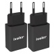 iVoler [Lot de 2] Original Set 2en1: Chargeur Slim Version Adaptateur 1A + Câble USB de Charge  1m , pour iPhone, iPad, Andro