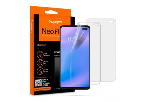 Spigen, 2 Pièces, Protection écran Samsung Galaxy S10 Plus, NeoFlex, Couverture maximale, Compatible avec capteur à Ultrason,