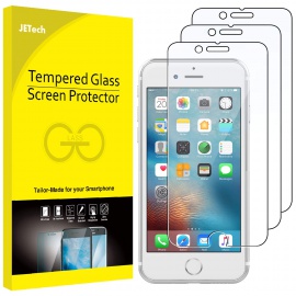 JETech Film de Protection décran pour iPhone 6, iPhone 6s, iPhone 7, iPhone 8 en Verre Trempé, Lot de 3