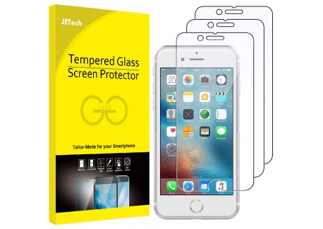 JETech Film de Protection décran pour iPhone 6, iPhone 6s, iPhone 7, iPhone 8 en Verre Trempé, Lot de 3