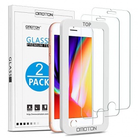 OMOTON [3 Pièces Film iPhone 7/iPhone 8 Protection Ecran Verre Trempé, [9H Dureté] [Ultra Clair] Protecteur Décran pour iPho