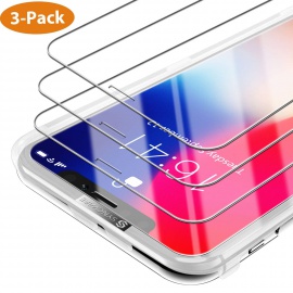 Syncwire Verre Trempé iPhone XS/X [Lot de 3] [Face ID Complètement Protégé] Film Protection Ecran Vitre HD, Dureté 9H pour iP