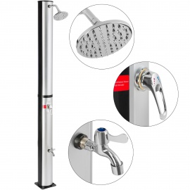 Arebos Douche Solaire 37 l / 198 cm / Température de leau réglable / Pommeau de douche réglable