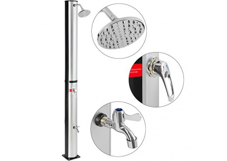 Arebos Douche Solaire 37 l / 198 cm / Température de leau réglable / Pommeau de douche réglable