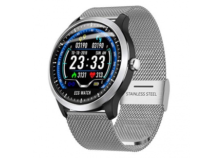 Montre Connectée, Fulltime® N58 1.22Inch Affichage ECG Pression Artérielle Moniteur Cardiofréquencemètre Smart Watch Bracelet