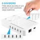 allcaca Station de Charge avec commutateur Chargeur USB Multiples 5 Ports avec 1 Charge à Induction sans Fil Chargeurs de Bur