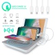 Station de Charge, KidsHobby Station de rechargement avec stations daccueil USB à 4 ports pour Android Apple iPhone iPad Sam