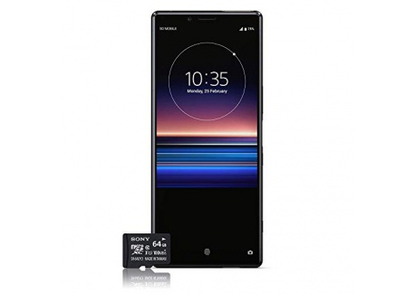 Sony Xperia 1 Smartphone Débloqué 4G  Ecran: 6, 5" - 128 Go - Double SIM - Android 9.0 PIE  Noir + Carte mémoire 64 Go Offert