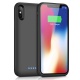 Trswyop Coque Batterie pour iPhone X/XS [6500 mAh], Portable Externe Batterie Puissante Power Bank Chargeur Coque Rechargeabl