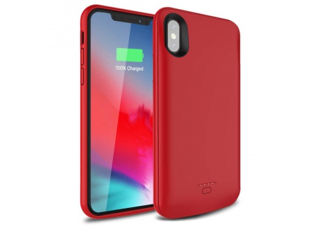 Coque Batterie pour iPhone X XS 10 4000 mAh Rouge Coque de Chargement Rechargeable pour iPhone XS X 10  5,8"  Batterie de Sec