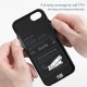 WELUV Qi Coque de chargement sans fil très fine pour iPhone 6/6s/7/8 4,7" Noir 3000 mAh Chargement par induction Manuel duti