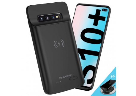 Coque Batterie pour Samsung Galaxy S10 Plus, 5000mAh Rechargeable Chargeur Batterie Externe Mince Power Bank Portable Étui Ba