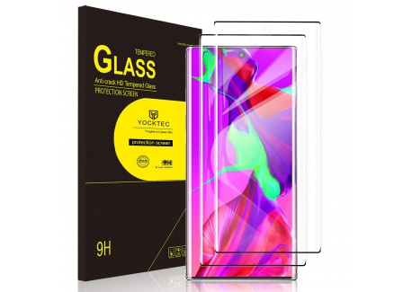 YockTec Verre Trempé Protecteur écran pour Samsung Galaxy Note 10, [Dureté 9H] [Couverture Totale] [HD Clear] Protection Film