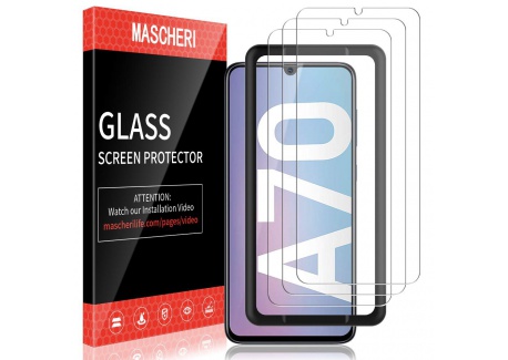 MASCHERI Verre Trempé pour Samsung Galaxy A70, protégé écran [3 pièces] [Cadre de positionnement ] Film ecran de Protection é