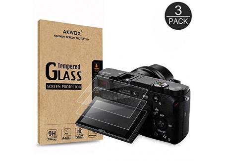 [Lot de 3] Verre Trempé Sony DSLR Alpha A6000 A6300 A5000 NEX-3 NEX-5 NEX-6 NEX-7, Akwox Film de Protection dÉcran Anti Rayu