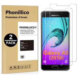 PHONILLICO [Pack de 2] Verre Trempe pour Samsung Galaxy A3 2016 SM-A310 - Film Protection Ecran Verre Trempe Ultra Resistant 