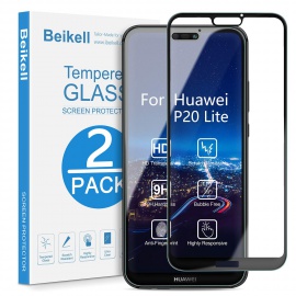 Beikell Verre Trempé Huawei P20 Lite, [Lot de 2] Couverture Complète Film Protection décran en Verre Trempé Film Protecteur 