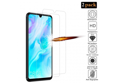 ANKENGS Huawei P30 Lite Verre Trempé [2 Pièces], Huawei P30 Lite Verre Trempé Protecteur décran, [sans Bulles] [dureté 9H] V