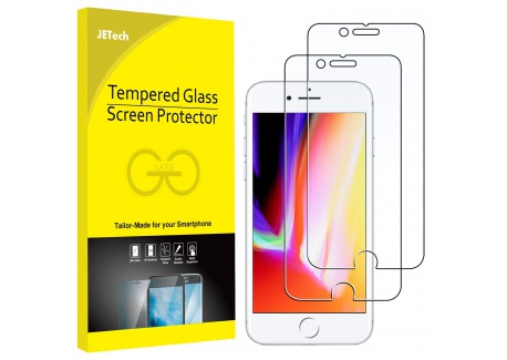 JETech Film de Protection décran pour iPhone 8 et iPhone 7 en Verre Trempé, Lot de 2