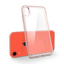 Spigen Coque iPhone XR [Ultra Hybrid] Rose, Protection Coin AIR Cushion, Bumper Renforcé en Silicone, Dos Rigide en PC Compat