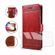 HYMY Coque pour DOOGEE Y8 + Verre Trempé - Rétro Élégant - Cuir Housse TPU Silicone Slot Flip Portefeuille Fente Étui Cover p