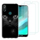 Coque DOOGEE Y8,Tigre Blanc Souple Silicone TPU Housse Étui de Protection pour DOOGEE Y8  6,1"  avec Deux Verre trempé écran 