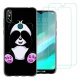 Coque DOOGEE Y8,Tigre Blanc Souple Silicone TPU Housse Étui de Protection pour DOOGEE Y8  6,1"  avec Deux Verre trempé écran 